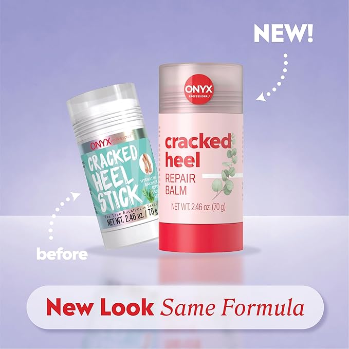 Onyx Professional Cracked Heel Repair Balm Stick, Tea Tree Eucalyptus Scent, 1 Pack - Dry Heels Dry Cracked Feet Treatment, Moisturizing Heel Balm Rolls On, No Mess Like Foot Cream or Foot Lotion