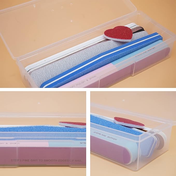 Lokyango Clear Manicure Tool Box, Personal Nail Box Storage Case for Organizing, Plastic Nail Tool Box for Manicure Pedicure Kit (12pcs)