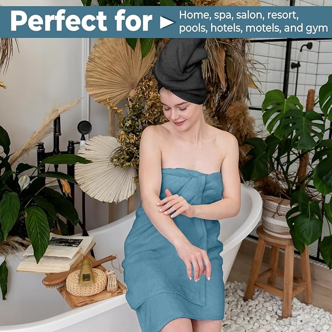 QUBA LINEN Hotel & Spa 100% Cotton Bath Towels Pack of 6, Ultra Soft, Quick Dry, Lightweight, Highly Absorbent, Perfect for Shower, Spa, Gym, Pool, Hotel, Resort & Daily Use (Multi-Color - 24" x 48")