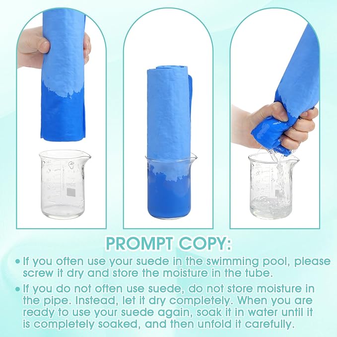 SmoothNovelty 2 Pack Swim Chamois Towel Water Absorbent Quick Dry Towel Shammy Chamois Cloth for Swimming Car Drying Diving Water Sports Beach Shower Pool Swimmer Gift