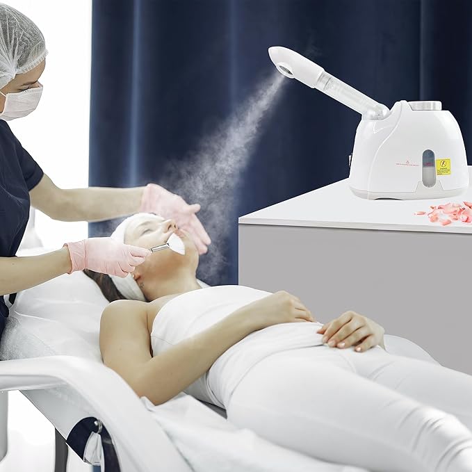 Facial Mist Steamer,YOKYAK Facial Steamers with 360° Rotatable Sprayer, Face Steamer for Facial Deep Cleaning, Hot Mist Humidifier Steam for Face Spa Sinuses Moisturizing, Homeuse or Salon