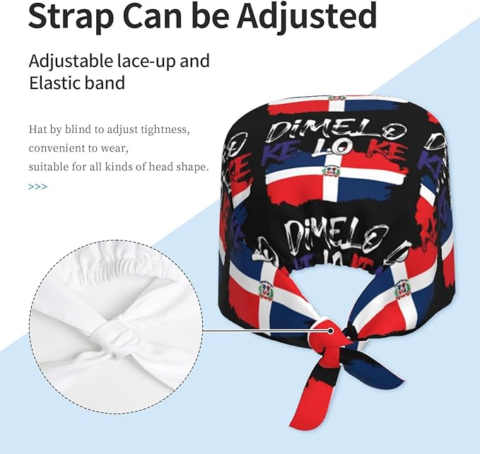 Adult Working Cap Adjustable Cleaning Work Sweatband Scrub Hat Tie Back Hats Headwear Bouffant Hat Head Headgear