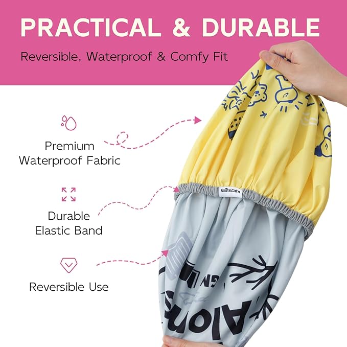 Years Calm Waterproof Shower Cap for Women - Double Sided Design for Long Thick Hair, Secure Fit & Flexible Elastic Band, Reusable Bath Cap for Shower, Spa, Travel (Mood Switch 3)