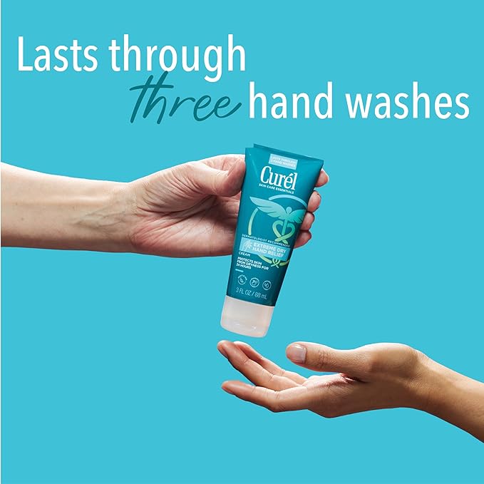 Curel Extreme Dry Hand Relief, Dermatologist Recommended, Long-Lasting Cream For Dry Hands, Paraben Free, Fragrance-Free Hand Lotion, 3 Oz
