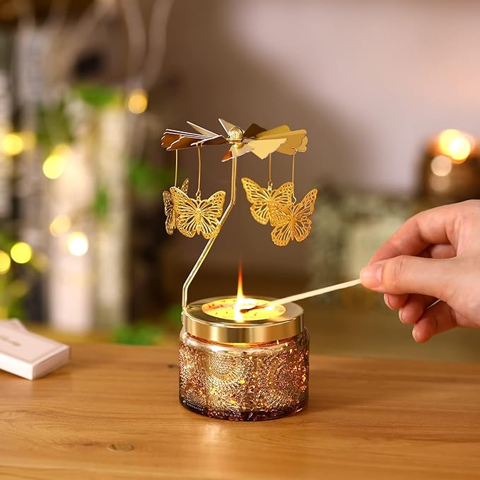 Mothers Day Gifts for Mom, Butterfly Candle Gifts for Women, Unique Birthday Gift for Women Mama Sister, Best Mom Gift for Grandma, Mother in Law, Rotatable Scented Candles Presents for Anniversary