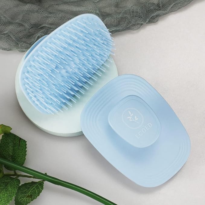 ecoed Scalp Massager Shampoo Brush, Scalp Scrubber & Exfoliator for Dandruff Removal, Wet & Dry Dandruff Comb and Detangler for Men and Women, Suitable for Short Medium Hair (Blue)