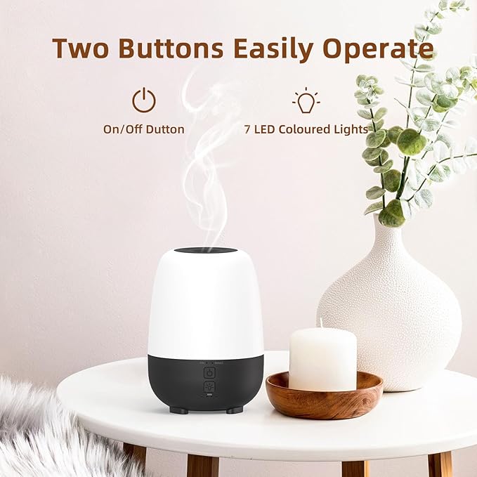SEEDSEEL 150ML Cordless Essential Oil Diffuser, Built-in 6000mAH Rechargeable Battery, 7 Hours Run Time, 7 Colors LED Light, Portable Aromatherapy Diffuser