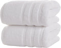 Bath Towels 2 Pack, 30 x 60 Inches, Large 100% Cotton Towels, Soft, Absorbent, Comfortable for Home, Spa, and Gym, (White)