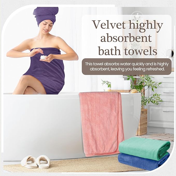 VitalCozy Set of 6 Large Bath Towels for Bathroom 28 x 55 Inches Soft Absorbent Shower Towels Bulk for Daily Use Gym Beach Pool Hotel (Light Color)
