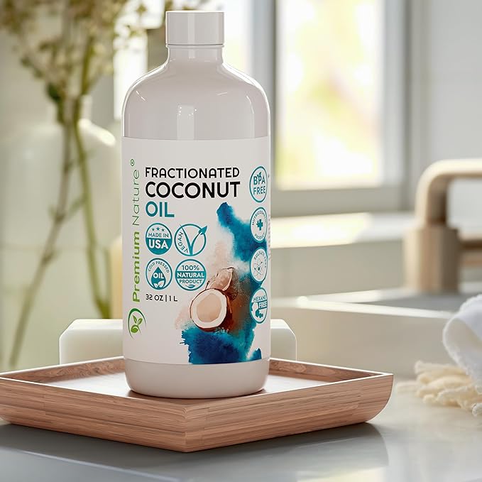 Premium Nature Fractionated Coconut Oil for Skin Moisturizer with Pump Massage Oils Best Carrier for Essential Oils Mixing Body OUL for Dry Skin Moisturizer Natural Oi for Face Hair Body 32 oz