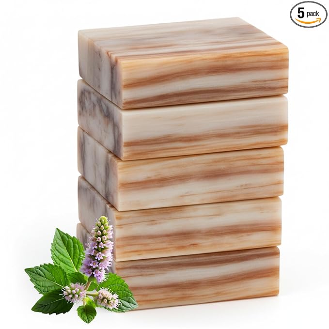 Simple Scents Australia Patchouli Scented Natural Soap Bars (5 Bars), 3.5oz Moisturizing French Triple Milled Soap Bars Enriched with Shea Butter - Pure Plant Oil Bath & Body