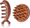 Wooden Scalp Massager & Hair Scrubber, Head Massager Brush for Hair Growth, Natural Sandalwood Wide Tooth Combs, Manual Scalp Scrubber, Portable Scalps Brush for Woman Men Wet Dry Hairs