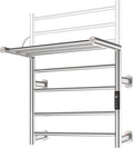 Foldable Heated Towel Rack, Smart Dual-Zone App & Voice Control Electric Towel Warmer Rack, GFCI Plug-in/Hardwired, Wall-Mounted, Drill-Free Install, Brushed, CA3-700X550-Pro-S