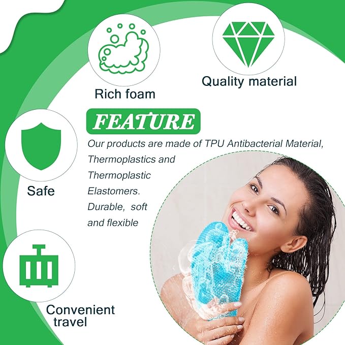 Karenhi 2 Pcs Honeycomb Exfoliating Glove Set Exfoliating Bath Mitt Honeycomb Face and Body Scrubber Shower Mitt for Cleaning Body Shower Face Skin Beauty Spa, Quick Drying(Blue)