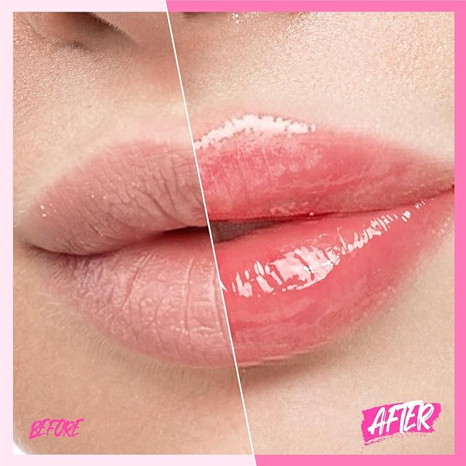 SKINTIFIC Peptide Brightening Lip Serum, Hydrating & Plumping Tinted Lip Gloss, Moisturizing Lip Balm with Polypeptides & Squalane for Glossy Sheer, Smooth Lips(04 Pink Berry)