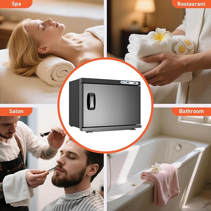 Hot Towel Warmer for Spa,2-in-1 Thermostatic Towel Heater,23L Large Capacity with Quick and All-Round Heating for Facial SPA,Beauty Salon,Esthetician and Bathroom Black