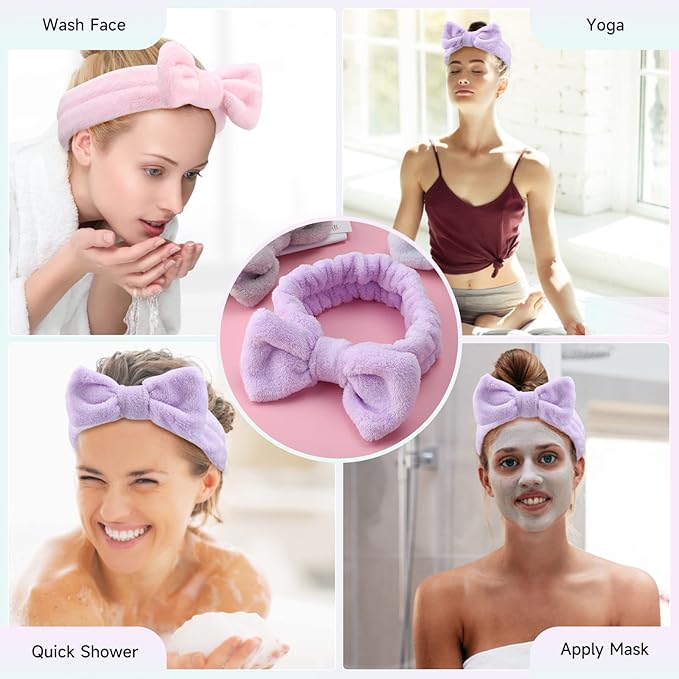WSYUB Spa Headband, 8Pcs Makeup headband,Headband for Washing Face, Shower Skin Care Fluffy Stocking Stuffer for Woman Girl Teens Slumber Party Supplies