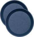 2 Pack of Plant Saucer 12 inch, 12 inch Plastic Plant Drip Trays, Heavy Duty Plant Trays for Indoors no Holes, Plant Water Tray for Planters (Blue)