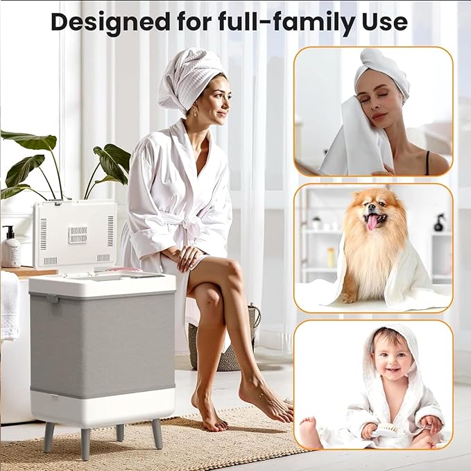 35L Foldable Towel Warmer Bucket for Bathroom, Large Hot Towel Warmers for Spa, Fast Heating & Drying Modes with 24H Timer, Auto Shut-Off, a Spa-Like Luxury for Home