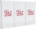 MASHAN Class of 2026 Graduation Hand Towels 3 Pack,100% Cotton Soft Absorbent Bathroom Towels,Senior 2026 Graduation Gift for Girls Boys,Red Decorative Towels 14x30 Inch