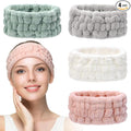 4 Pieces Spa Headband for Women Skincare Headband Makeup Headbands for Washing Face Spa Shower Gifts(Khaki, Pea Green, Grey, Pink)