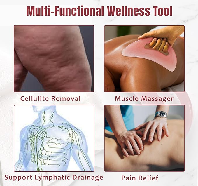 RAAFI Large Body Gua Sha Tool for Cellulite Removal, Lymphatic Drainage and Muscle Relaxation - Easy Grip Gua Sha Body Massager Tool for Legs, Neck & Whole Body. Resin