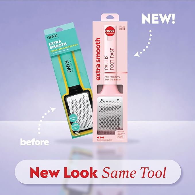 Onyx Professional Foot Rasp, No Mess Callus Remover for Feet, Includes Debris Catcher - Stainless Steel Foot Scrubber Dead Skin Remover, Lightweight Callus Shaver for Feet, Foot File, Pedicure