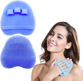 1 Pack Soft Silicone Shower Brush, Body & Face & Short Hair Wash, Bath Exfoliating Skin Massage Scrubber, Dry Skin Brushing Glove Loofah, Fit for Sensitive and All Kinds of Skin (Purple)
