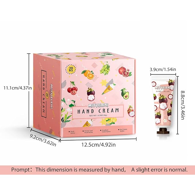20 Pack Hand Cream Gift Set,Mothers Day Gifts,Moisturizing Hand Lotion for Dry Hands,Birthday Gifts for Women& Teen Girls,Teacher Appreciation Gifts,Nurses Week Gifts,Travel Size Bulk