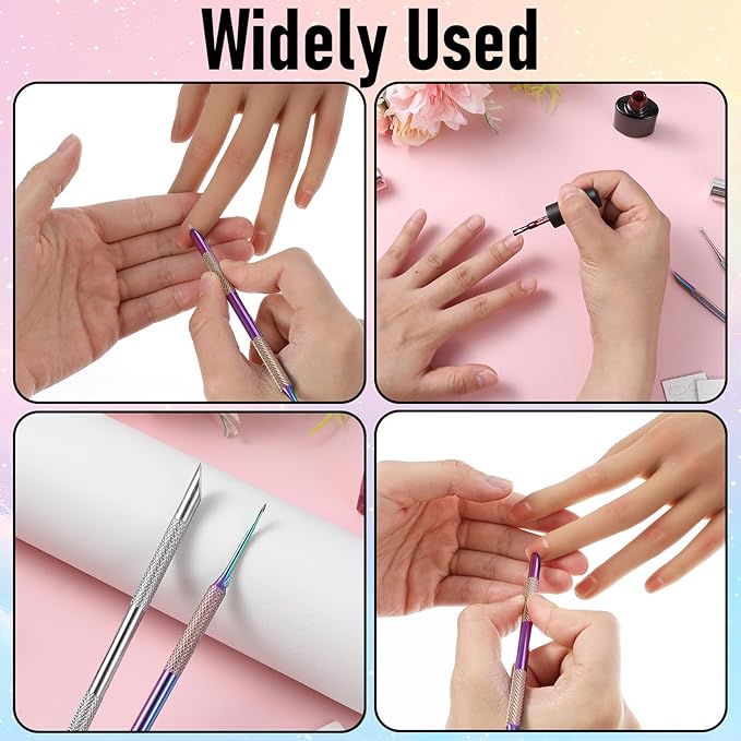 2 Pcs Cuticle Trimmer, Cuticle Remover Pusher Double head Nail Tool with Loop Remover Pusher Manicure Kit for Professional Manicurists Home Salon Lottery Ticket Scratcher Nail Care Sets