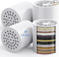 4 Pack 30 Stage Universal Shower Filter Replacement Cartridge -Removes Chlorine, Heavy Metals, Iron, Sediments-VeoryFly ShowerHead Water Filter Cartridge, Compatible with Universal Shower Filter