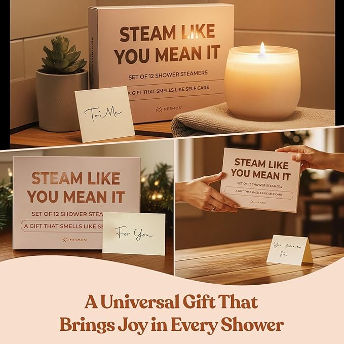MESMOS 12 Assorted Shower Steamers Aromatherapy, Self Care Gifts for Women, Stress Relief Relaxation Spa Gifts, Spa Day Essentials Accessories, Self Care Set, Aromatherapy Shower Steamer for Women