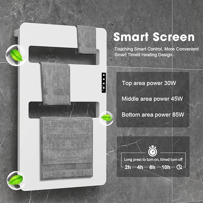 Towel Warmers for Bathroom, Towel Warmer Rack with Timer, Heated Towel Rack Wall Mounted, Electric Towel Warmer, Towel Heater, Bath Towel Dryer, Hardwired or Plug-in Models- 31x18 inch