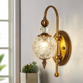 Piepooye Vintage Gold Wall Sconce with Glass Globe Shade Mid Century Brushed Brass G9 Bulb Vanity Light Indoor Wall Light for Bathroom Farmhouse Bedroom Living Room Hallway