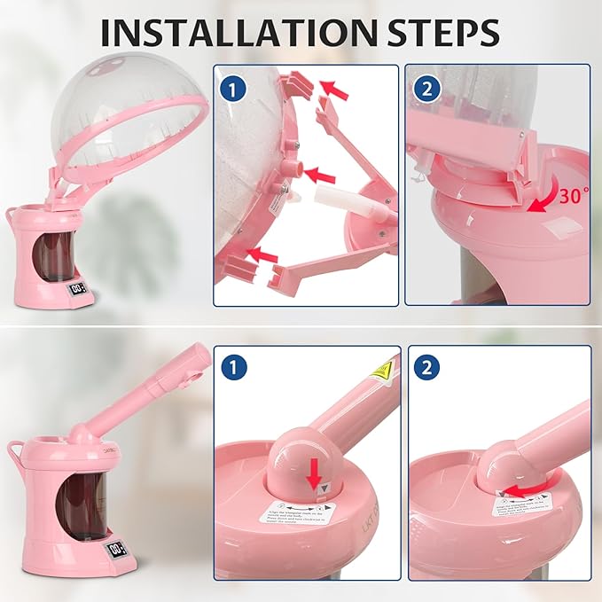 Hair Steamer,2-in-1 Hair and Facial Steamer for Deep Conditioning and Deep Cleaning Suitable for Family Use or Small Salon Shops