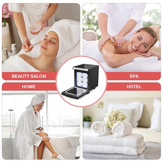 Hot Towel Warmer for Spa, Small Towel Warmer for Esthetician, Mini Towel Warmer for Facial Salon Beauty, Professional Towel Heater Towel Warmer Cabinet(5L-Black)