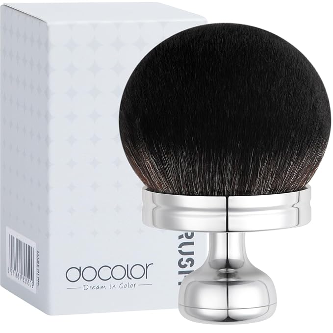 docolor Extra Large Body Makeup Brush For Self Tanner, 3 Inch Width Self Tanning Brush Kabuki Brush, Soft synthetic hair, for Foundation, self-tanners, bronzer, sun blocks, powder, For Face and Body