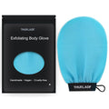 Exfoliating Glove, Korean Exfoliating Mitt Body Scrubber, Viscose Fiber Bath Shower Scrub Gloves, Dead Skin Remover for Body, Skin Care Tools for Smoother Skin, Self-Tan Prep & Removal, Blue