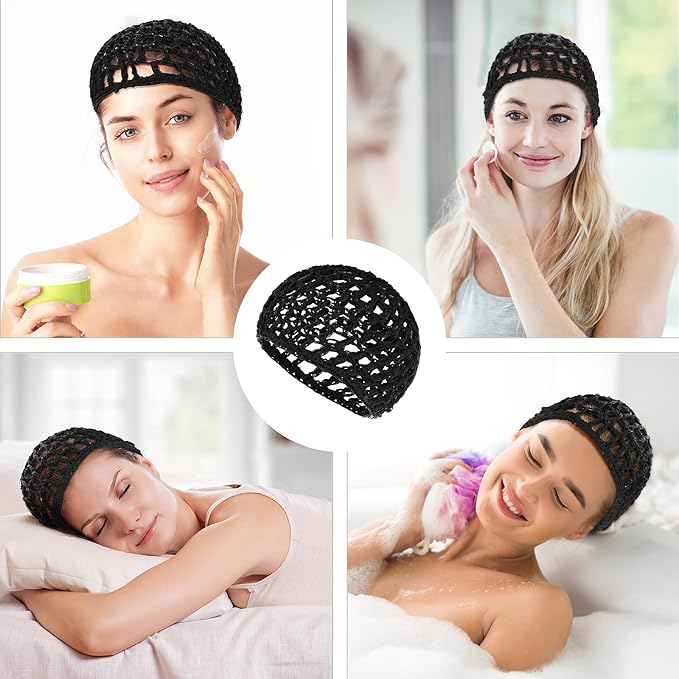 WLLHYF Wig Cap Thick Long Hair Caps Adjustable Net Mesh Braided Weaving Making Crochet Sew Weave Fishnet Grip Headband