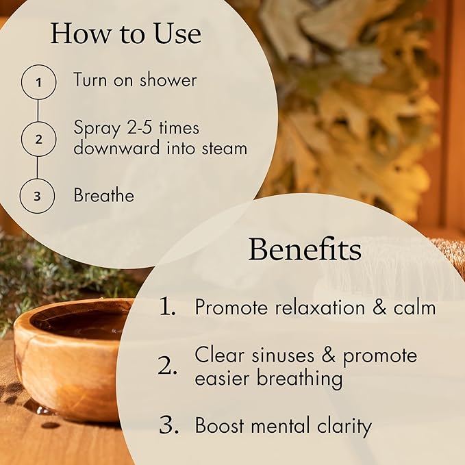 Eucalyptus Shower Spray - Spa-Grade Aromatherapy Shower Mist, 100% Pure Eucalyptus Spray - Essential Oil Steamer, Made in USA (4 oz)