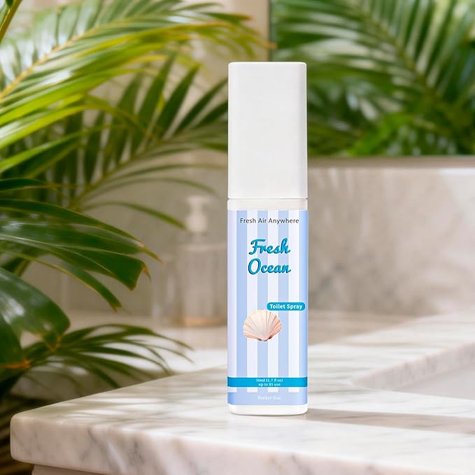 Toilet Spray, Citrus, Ocean & Coconut, 3 Pack 1.7 fl oz each, Bathroom Odor Eliminator, Travel Size, Essential Oil Freshener, Up to 255 Sprays