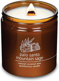 Hemlock Park Palo Santo Mountain Sage Apothecary Hand-Poured Scented Candle | Crackling Wood Wick, Botanical Fragrance & Coconut Wax | Up to 90 Hour Burn Time | 16 oz