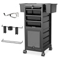 TASALON Professional Rolling Salon Cart, 6-Drawer Storage Trolley with Tool Holders, 33-Inch Height,Barber Shop Hairdressing Beauty Versatile Equipment Black
