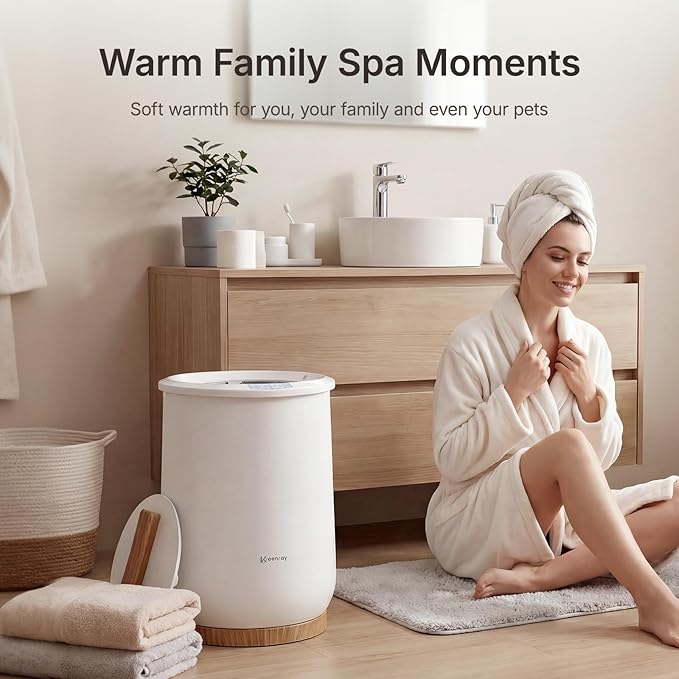 Keenray Upgraded Towel Warmer Bucket, Large Towel Warmer with 3 Heating Modes, Heat Time 30/45/60/90 Min Adjustable and Up to 24 Hour Delay Timer, Towel Heater for Oversize Bathrobes Blankets, CL1Plus