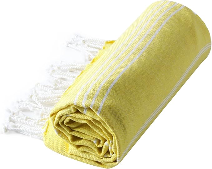 Cacala Lightweight and Thin Turkish Beach Towel 100% Cotton Sand-Free and Quick-Drying Goodness Perfect as an Extra Large Travel Towel, Beach Accessory, or Gift for Beach Lovers, 37 x 70