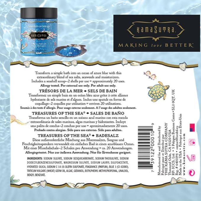Kama Sutra Treasures of the Sea Ocean Blu 24.5 oz with Skin Softening and Nourishing Minerals