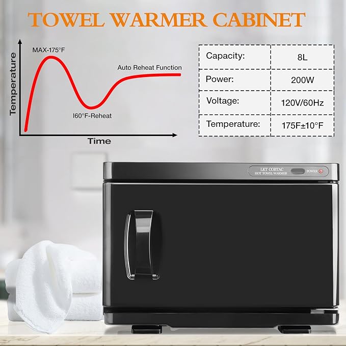 Hot Towel Warmer,Medium Towel Warmer Cabinet,Spa Hot Towel Caddy for Facial (8L Capacity)