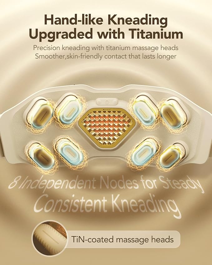 SKG W9 Ultra 2.0 Lower Back Massager for Pain Relief Deep Tissue Mothers Day Gifts Adjustable Cordless Heating Pad Infrared Vibrating Back Massager with Titanium Massage Head