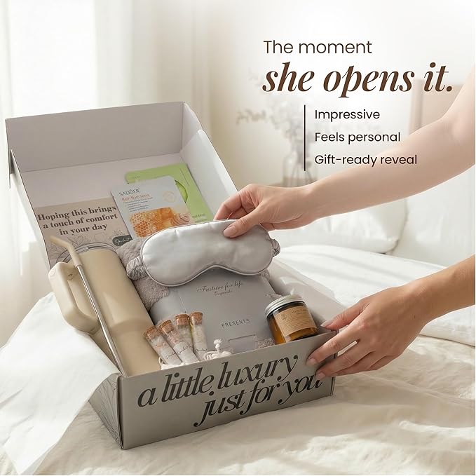 Opulent Luxury Self Care Gifts for Women - Hug in a Box Comfort Care Package - Spa Mothers Day Gift Set with 40 oz Tumbler & Cozy Blanket - Ideal for Thinking of You, Birthday, Sympathy & Corporate