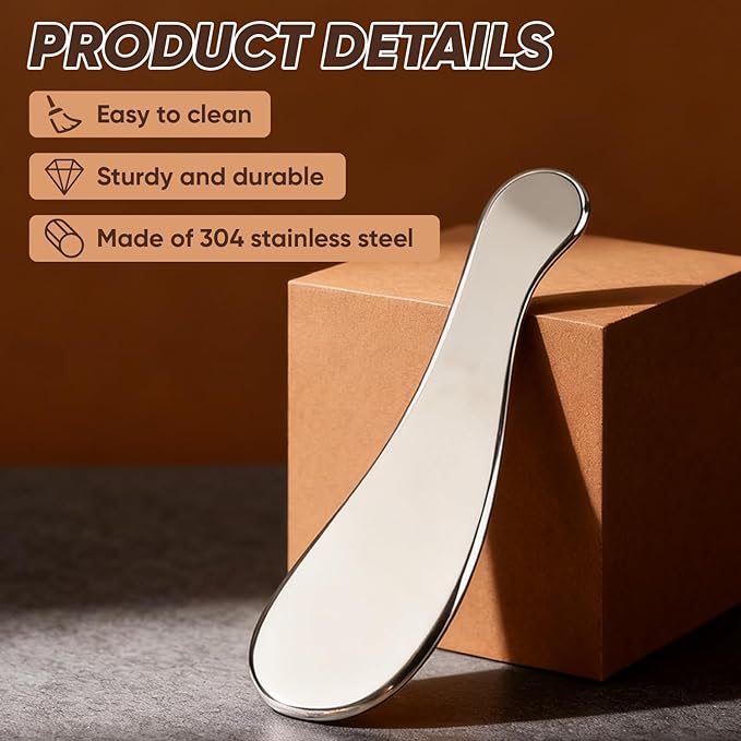 tonchean Gua Sha Scraping Massage Tool Set, 6-Piece Muscle Scraper IASTM Tool Set Stainless Steel Myofascial Release Tool Deep Tissue Massage Tool Set for Reduce Arms, Legs, Back, Shoulder Muscle Pain